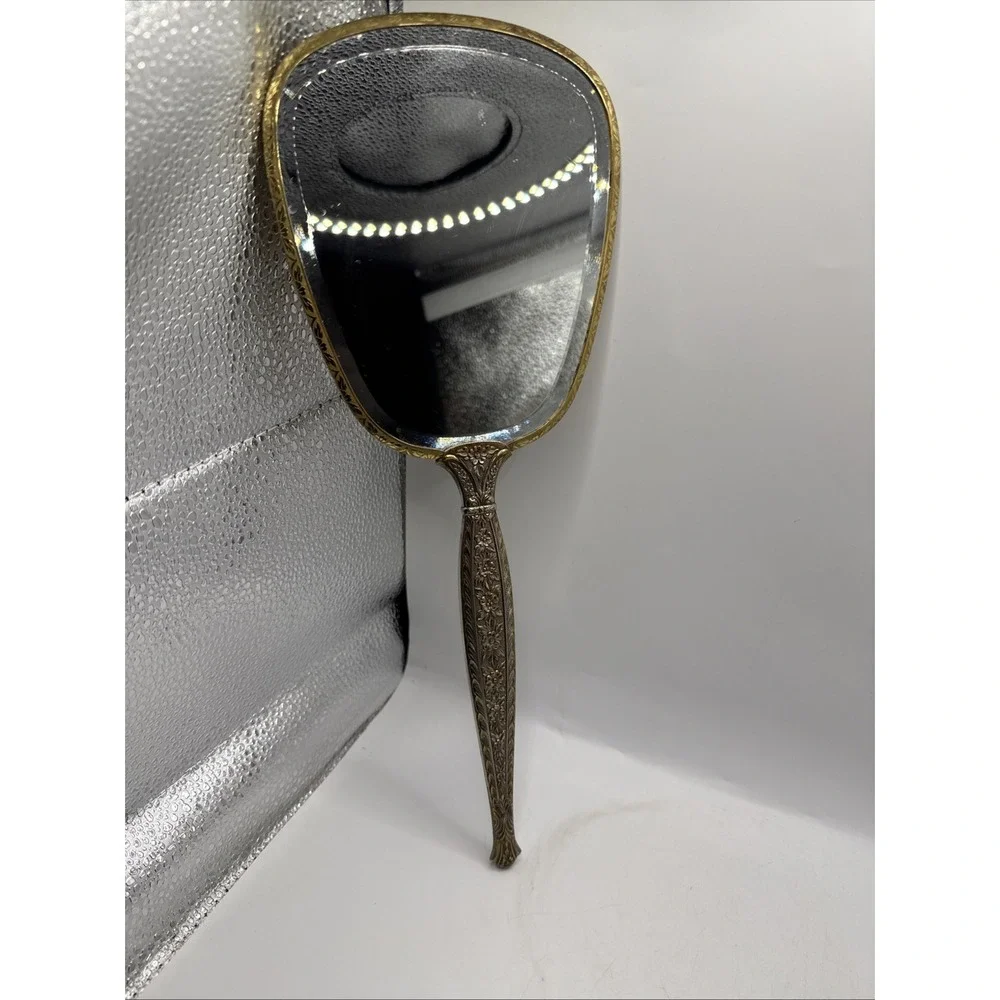Vintage Matson Vanity Mirror Ormolu Hollywood Regency Gold Plated Sunflowers